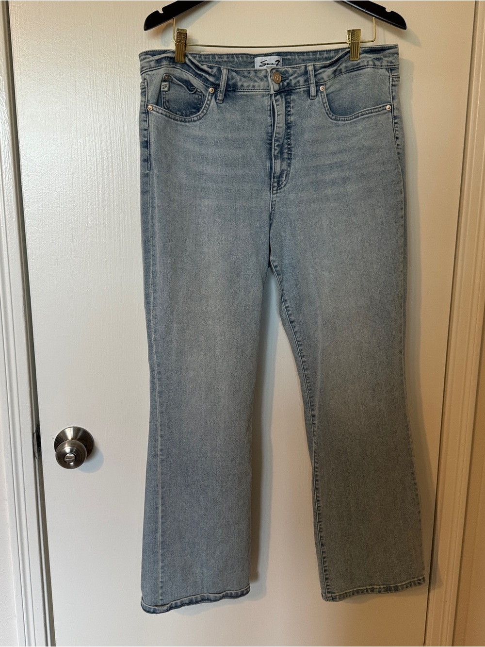 Seven7 Light Blue High Rise Slim Bootcut Jeans